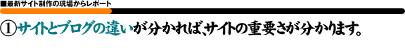 サイトとブログの違いが分かれば､サイトの重要さが分かります｡